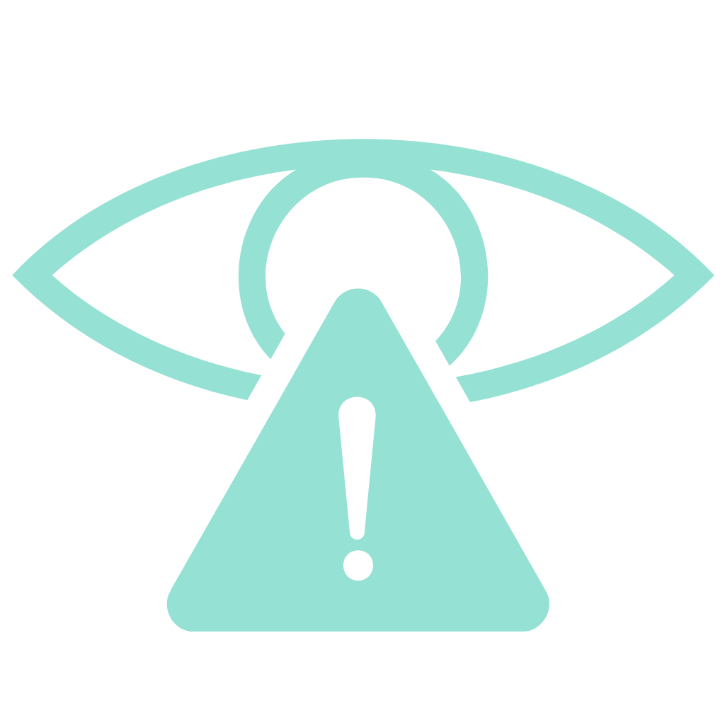 eye and warning icon