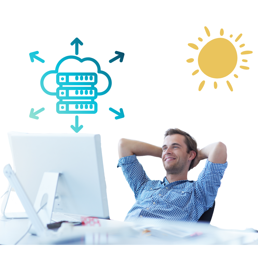 A man is relaxed with cloud optimization