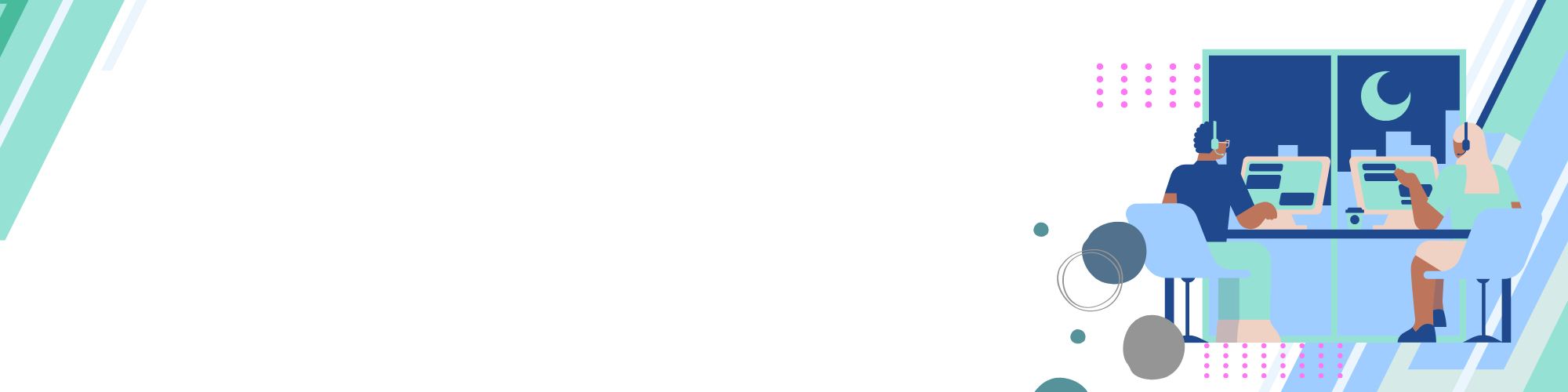 Graphic showing two people are co-browsing in different place