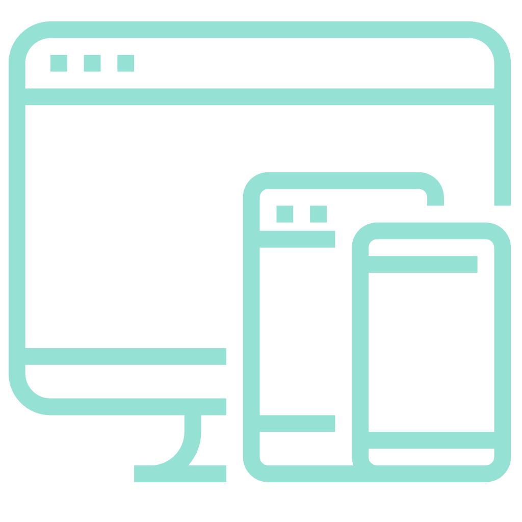 icon with different devices like computer, tablet and phone