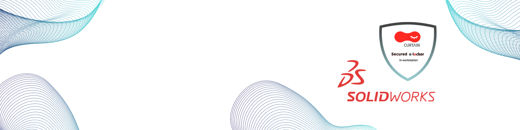 Curtain e-locker and SOLIDWORKS logo background